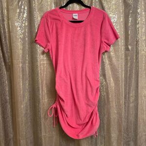 PINK Victorias Secret Hot Pink Terry Ruched Side Tie Dress XL